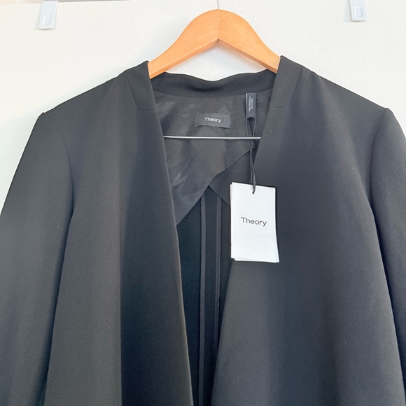 NEW Theory Winola Black Admiral Crepe Blazer - Picture 5 of 8